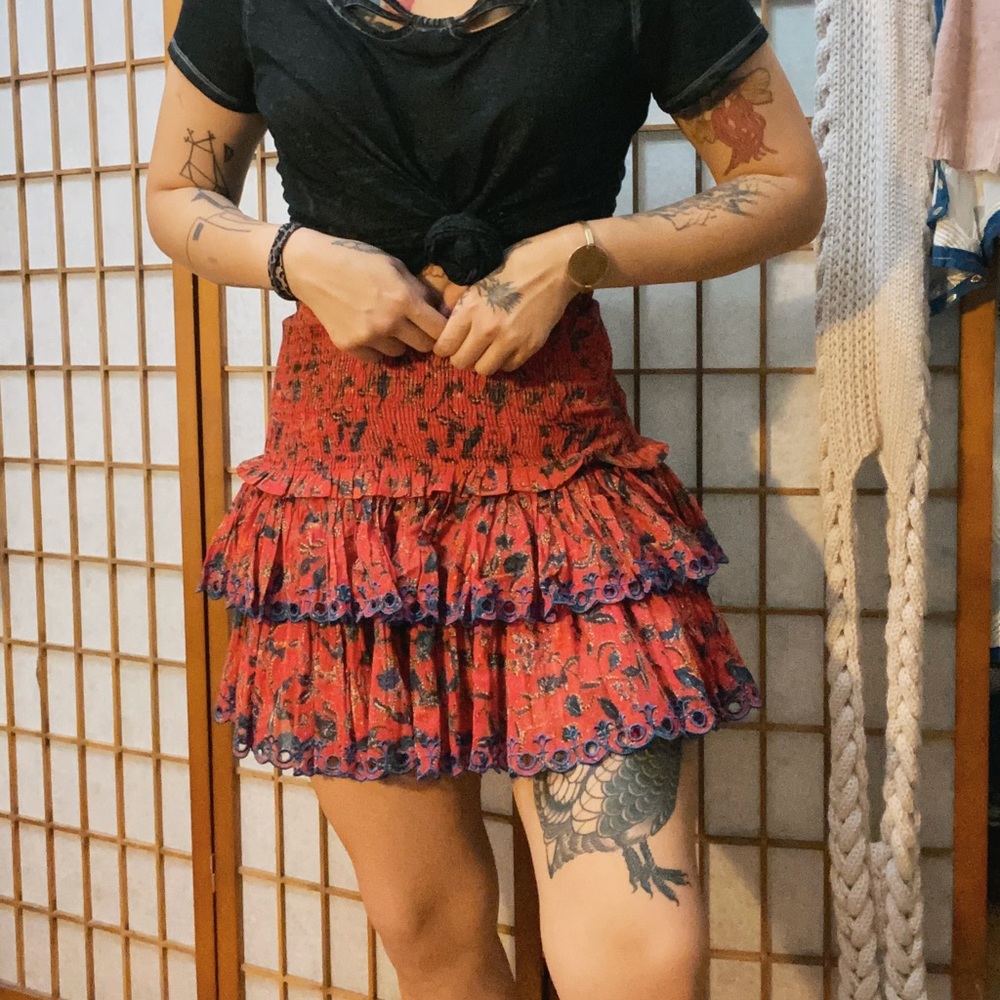 Isabel marant etoile ruffled cotton floral skirt - Picture 1 of 4